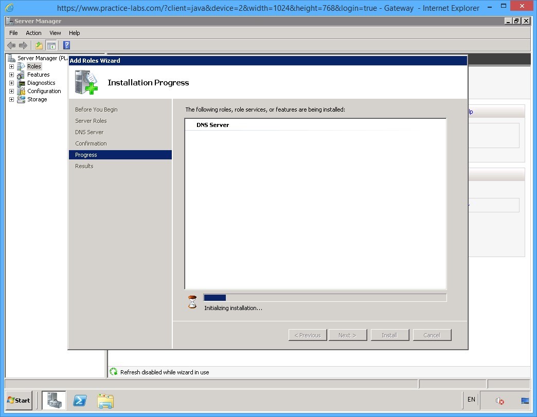 Practice Labs screenshot.